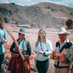 Our hosts, Husto & Alejandra, Abel, and us | Photo taken by Savana H