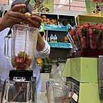 Stumbled upon a small market & had fresh smoothies and milkshakes! | Photo taken by Katie H