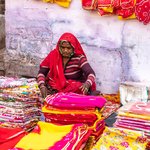 Sari Seller, Jodhpur | Photo taken by Jean M