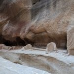 Eroded camel train carving in the Siq | Photo taken by Adam K