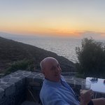 After our hike, we packed up and set off to catch our ferry to Naxos. We arrived at Corona Borealis, located on the northwest side of the island just in time to share a cocktail and a spectacular sunset. | Photo taken by Kris M