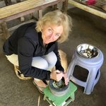 Pounding away - staple curry base | Photo taken by Gregory R