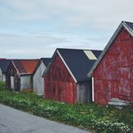 Pretty harbour shacks on Godøy | Photo taken by Michael W