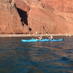 Kayaking was so much fun! It was just the 7 of us and our guides and we had fun racing each other and taking in the splendor of the gorgeous rocks, beaches and blue water surrounding us. | Photo taken by Kris M