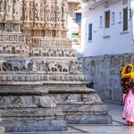 Visitor to temple of Lord Vishnu, Udaipur | Photo taken by Jean M