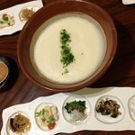 Breakfast included Japanese yam, goat’s milk and onsen eggs  | Photo taken by Louise I