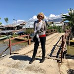 Annette out exploring Nyaung Shwe | Photo taken by Gregory R