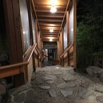 Stairs to Nakadanaso’s onsen | Photo taken by Louise I