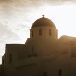 Tonight we said goodbye to Elaine, Rob and Aubrey - they depart Santorini tonight to head homeward. Cheers to a memorable and beautiful wedding vacation! | Photo taken by Kris M