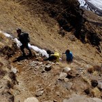 Climbing Kyanjin Ri | Photo taken by Donna W