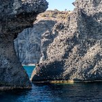 Dramatic shoreline of the caldera | Photo taken by David B