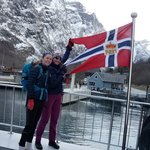 Future of the Fjord Norge - this flag is used on all vessels carrying mail | Photo taken by Lisa S