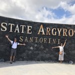 Wine tasting at Estate Argyros | Photo taken by Rebecca R