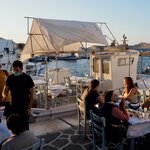 Dining on the Waterfront; Naousa, Paros | Photo taken by Tom B