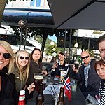 Enjoying a cold one after our 1st day in Norway | Photo taken by Mark M