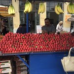 Strawberries at an open market | Photo taken by Alexandra S