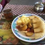 Breakfast with Tibetan Bread. | Photo taken by matthew h