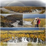 Hraunfasser waterfall. The weather cleared just to see the falls. | Photo taken by Judith M