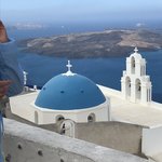 Blue dome means church in Santorini  | Photo taken by Heidi C