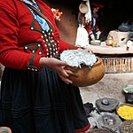 Learning about textiles in Chinchero | Photo taken by Angela I