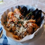 Last Dinner in Greece; Τα Καλάμια (The Reeds) Restaurant; Our Entree | Photo taken by Tom B