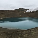 Lake on top of a crater in Myvatn. | Photo taken by Whitney S