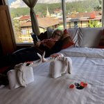 Arrived and relaxing in our “ room with a view “ | Photo taken by Gregory R