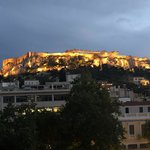 Parthenon lit up - view from our hotel  | Photo taken by Beverley K