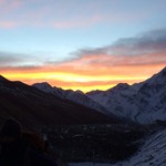 Sunrise as we ascended the pass from Daramshala  | Photo taken by Louis f