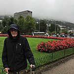 Dragging suitcase through the park | Photo taken by Valerie M