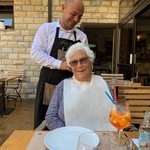 Fish and pasta soup at Sug restaurant with the ubiquitous Aperol! | Photo taken by Eva W