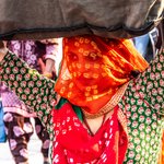 Girl in red veil, Jodhpur market | Photo taken by Jean M