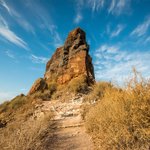 Skaros Rock dominating the skyline | Photo taken by David B