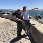 Tanner showing Neil the beach | Photo taken by Melody B