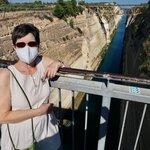 Ruth and the Corinth Canal | Photo taken by Tom B