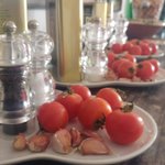 Ingredients for pan con tomate | Photo taken by Carol P