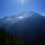 On our way to Namche, first proper view of Himalayan mountains | Photo taken by Jay L