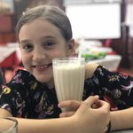 Hannah ordered banana con leche | Photo taken by Kim S