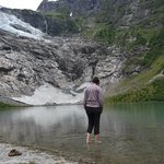 Laurel at Bøyabreen Glacier | Photo taken by Michael W