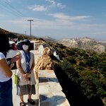 Ruth and Kiriaki, Our Tour Guide; Rotonda Lookout (between Filoti and Apeiranthos) | Photo taken by Tom B