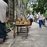 Durians for sale in Yangon | Photo taken by Su-Lin T
