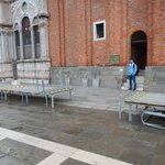 Michael in San Marco square  near high water mark   | Photo taken by Dean C