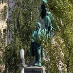 Monument to Preseren, national poet, and a muse | Photo taken by Eva W