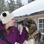 You really get to bond with the dogs while dog sledding | Photo taken by Cyndi P
