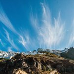 Feathered clouds framing Imerovigli | Photo taken by David B