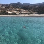 Today we spent on a catamaran, sailing around Milos, starting at the port in Pollonia and stop to swim at Poliegos island. We continue sailing southeast while we eat, drink and chat with new friends - Bael and Joann from Perth, Australia,  and Stacy and Joe, attorneys from Chicago.  | Photo taken by Kris M