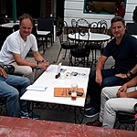 Sherpa Tashi and Lhakpa - Trek Planning on arrival at the KM Guest House | Photo taken by marcus w