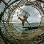Inle Lake net fisherman, always wanted to take pictures of them. | Photo taken by Tack S