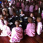 Novices waiting to begin lunch. | Photo taken by Rodney S