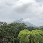 The view of the volcano from our hotel | Photo taken by Kim S
